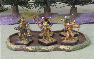 5-6 Figure Skirmish Tray (shown with 6 Figures on 25mm Square Bases)