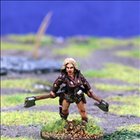 Female Hero with Dual Axes - Front View