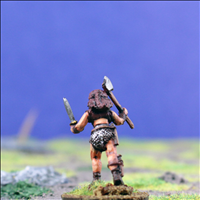 Female Warrior 2 with Dual Hand Weapons - Rear View