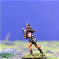 Female Warrior 2 with Dual Hand Weapons - Side View