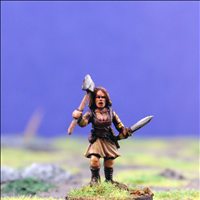 Female Warrior 3 with Dual Hand Weapons - Front View