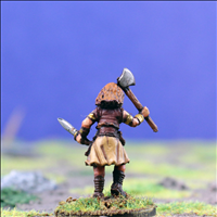 Female Warrior 3 with Dual Hand Weapons - Rear View