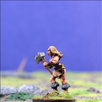 Female Warrior 4 with Dual Hand Weapons - Side View