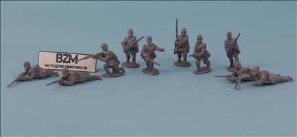Rifle Squad with Pilotka Caps and Coat Rolls