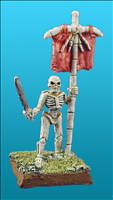 Unarmoured Skeleton Standard Bearer - Front View