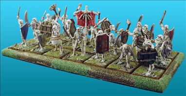 Unarmoured Skeleton Regiment - 21 Figures with Movement Tray