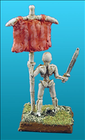 Unarmoured Skeleton Standard Bearer - Rear View